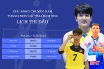 Lịch thi đấu Giải Bóng chuyền nam thanh niên Hà Tĩnh 2024