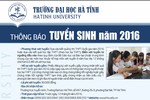 Đại học Hà Tĩnh tuyển sinh lớp 10 THPT năm 2016