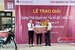Agribank Hà Tĩnh trao thưởng chương trình khuyến mãi