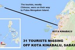 Tàu chở 28 khách Trung Quốc mất tích trên biển Malaysia