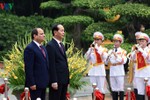 [Photo] Chủ tịch nước Trần Đại Quang chủ trì lễ đón Tổng thống Ai Cập