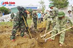 Bộ CHQS Hà Tĩnh xây lại nhà hư hỏng trong bão cho hộ dân Lộc Hà