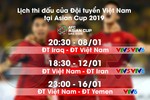 Lịch thi đấu và tường thuật trực tiếp của ĐT Việt Nam tại Asian Cup 2019