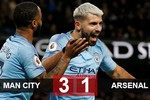 Man City 3-1 Arsenal: Aguero lập hat-trick, Man City thắng dễ Arsenal