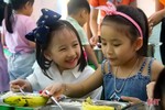 Mục sở thị bữa trưa bán trú của trẻ Mầm non I TP Hà Tĩnh
