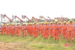 Gần 300 cán bộ, công nhân Điện lực Hà Tĩnh diễn tập phòng chống thiên tai
