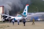 Máy bay va chạm sau khi hạ cánh khẩn cấp ở Nga khiến 9 người thương vong