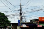 "Ma trận" lưới điện, cáp quang ở thành phố Hà Tĩnh