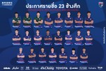 ĐT Thái Lan công bố danh sách 23 cầu thủ tham dự trận gặp ĐT Việt Nam