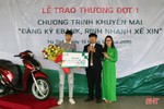 Đăng ký dịch vụ EBank, khách hàng Vietcombank Hà Tĩnh trúng xe máy SH