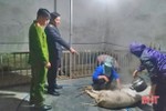 Phát hiện 55 kg thịt lợn “bẩn” tại cơ sở giết mổ gia súc tập trung ở Lộc Hà