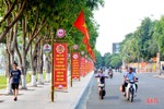 Cờ hoa rực rỡ đón Tết Độc lập ở thành phố Hà Tĩnh