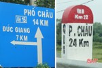 QL 8A qua Hương Sơn: “Bát nháo” cự ly trên cột mốc, biển báo giao thông!