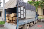 Công an Can Lộc bắt xe tải chở gỗ lậu trong đêm
