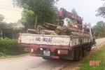 Tạm giữ xe tải vận chuyển lượng lớn gỗ không rõ nguồn gốc ở Hương Khê