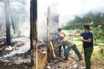 Chập điện, 1 nhà dân ở Hương Khê bị thiêu rụi