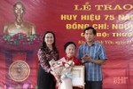 Trao Huy hiệu 75 năm tuổi Đảng cho đảng viên 92 tuổi ở Can Lộc
