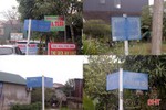 Nhiều bảng tên đường ở thị trấn Thạch Hà “làm khó” người tham gia giao thông