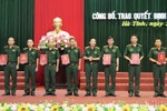 Bộ CHQS Hà Tĩnh trao các quyết định về công tác cán bộ