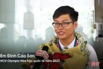 Nam sinh Hà Tĩnh giành HCV Olympic Hóa học quốc tế xúc động trước sự chào đón nồng nhiệt khi vừa xuống máy bay