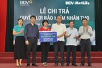 BIDV Hà Tĩnh chi trả quyền lợi bảo hiểm hơn 560 triệu đồng cho khách hàng