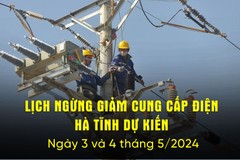Lịch dự kiến cắt điện tại Hà Tĩnh từ ngày 3 đến 4/5/2024.