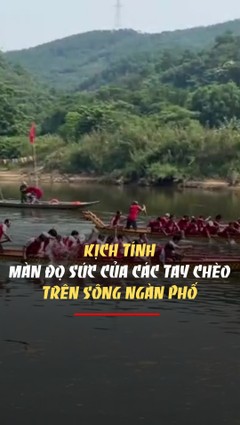 Kịch tính màn đọ sức của các tay chèo trên sông Ngàn Phố