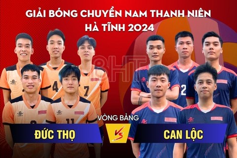 Trực tiếp Giải Bóng chuyền nam thanh niên Hà Tĩnh: Đức Thọ vs Can Lộc