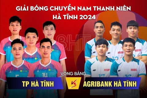 Giải Bóng chuyền nam thanh niên Hà Tĩnh: Agribank vs TP Hà Tĩnh