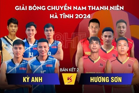 Trực tiếp bán kết Giải Bóng chuyền nam thanh niên Hà Tĩnh: Huyện Kỳ Anh vs Hương Sơn