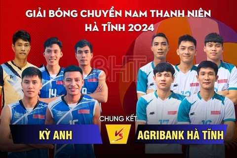 Chung kết Giải Bóng chuyền nam thanh niên Hà Tĩnh: Agribank vs huyện Kỳ Anh