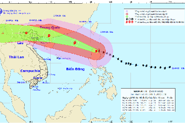 Chiều nay, siêu bão Mangkhut đi vào biển Đông