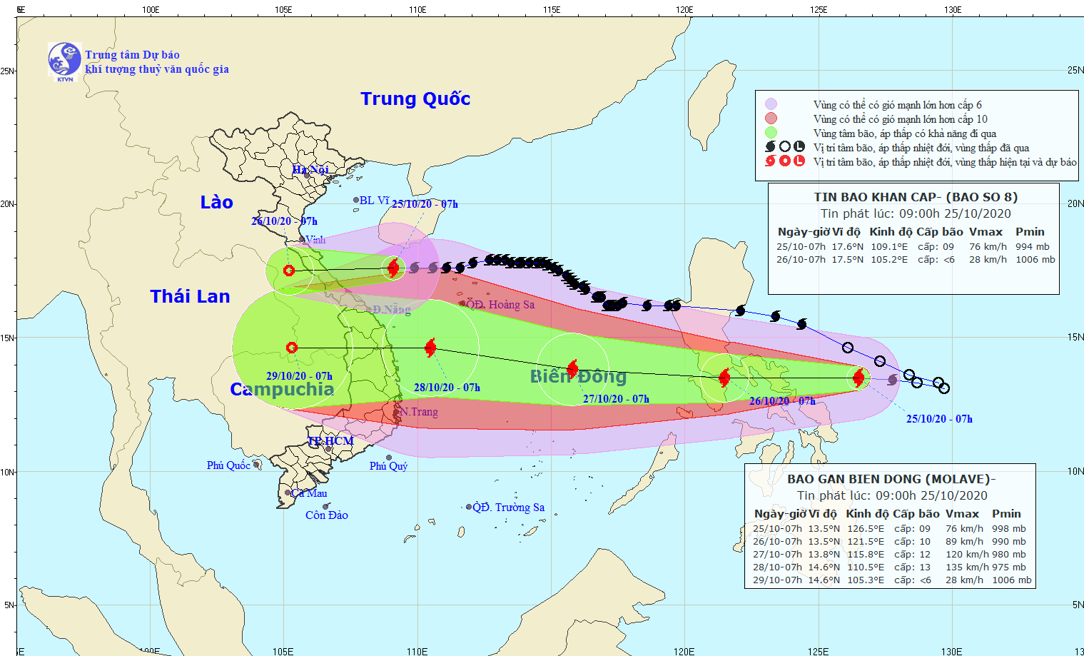 Bão số 8 sắp áp sát bờ biển Hà Tĩnh, xuất hiện bão số 9 trên biển Đông
