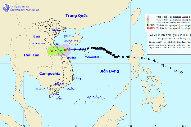 Khi đi vào vùng biển Hà Tĩnh, bão số 8 suy yếu thành áp thấp nhiệt đới