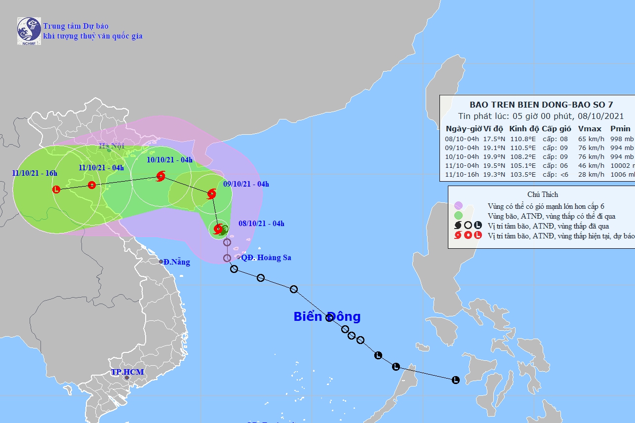 Ảnh hưởng bão số 7, khu vực Hà Tĩnh sẽ có mưa to từ ngày 11 - 12/10