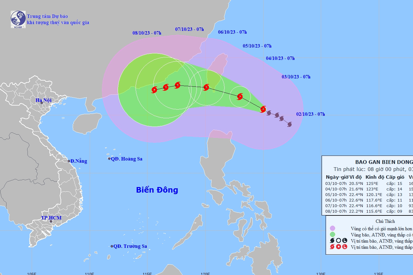Cơ quan khí tượng Hà Tĩnh thông tin về cơn bão gần Biển Đông